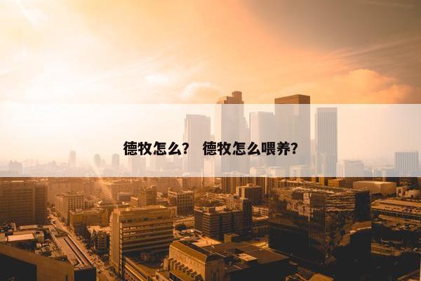 德牧怎么？ 德牧怎么喂养？