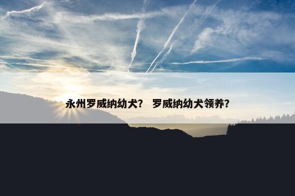 永州罗威纳幼犬？ 罗威纳幼犬领养？