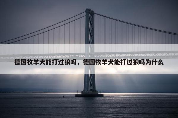 德国牧羊犬能打过狼吗，德国牧羊犬能打过狼吗为什么