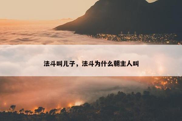 法斗叫儿子，法斗为什么朝主人叫