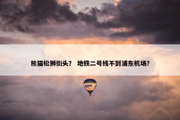 熊猫松狮街头？ 地铁二号线不到浦东机场？