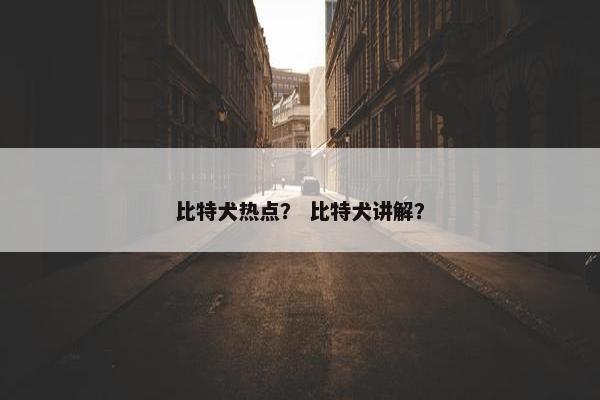 比特犬热点？ 比特犬讲解？