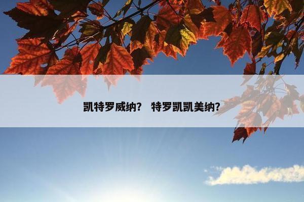 凯特罗威纳？ 特罗凯凯美纳？