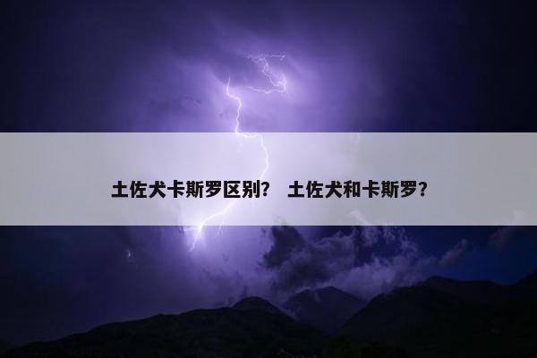 土佐犬卡斯罗区别？ 土佐犬和卡斯罗？