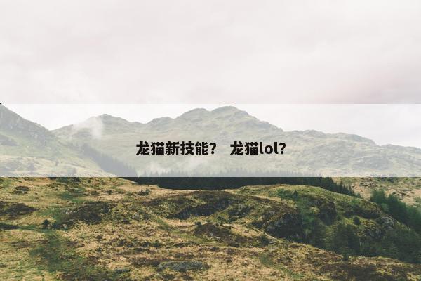 龙猫新技能？ 龙猫lol？