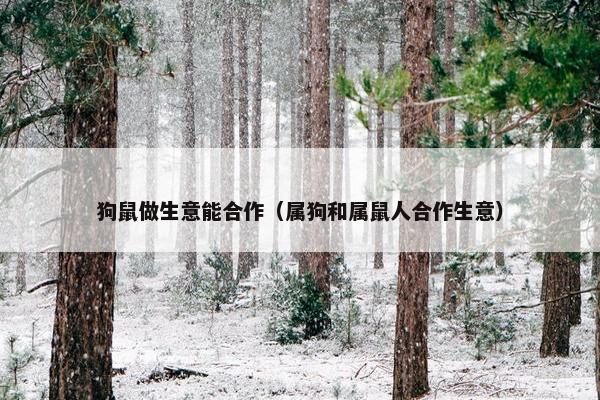 狗鼠做生意能合作（属狗和属鼠人合作生意）