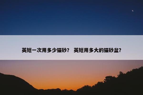 英短一次用多少猫砂？ 英短用多大的猫砂盆？