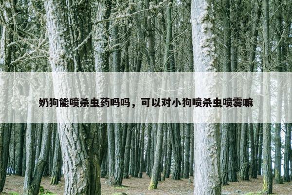 奶狗能喷杀虫药吗吗，可以对小狗喷杀虫喷雾嘛