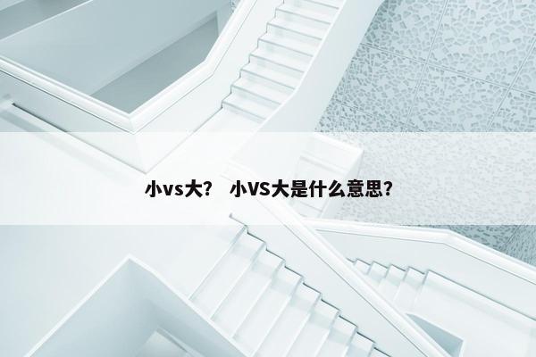 小vs大？ 小VS大是什么意思？
