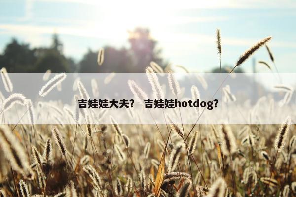 吉娃娃大夫？ 吉娃娃hotdog？