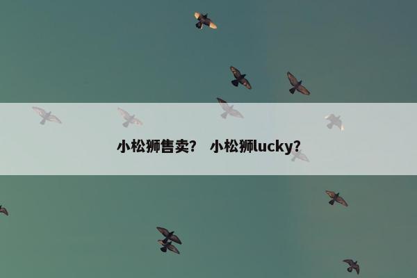 小松狮售卖？ 小松狮lucky？