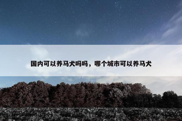 国内可以养马犬吗吗，哪个城市可以养马犬