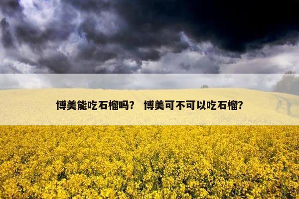 博美能吃石榴吗？ 博美可不可以吃石榴？