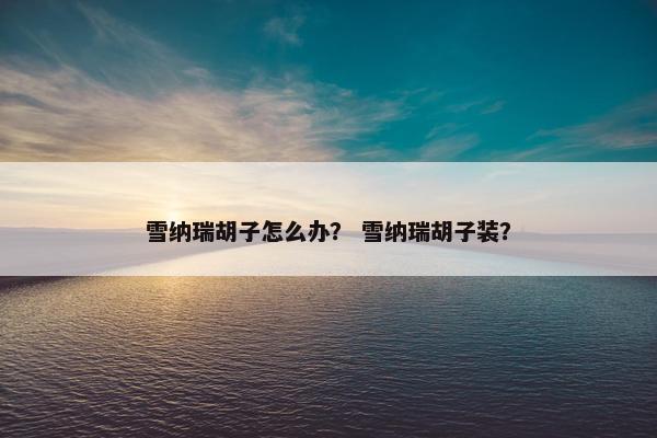 雪纳瑞胡子怎么办？ 雪纳瑞胡子装？