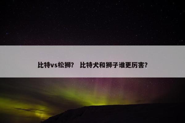 比特vs松狮？ 比特犬和狮子谁更厉害？