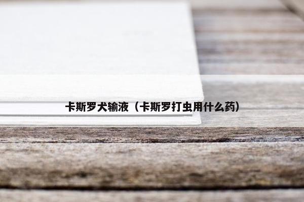 卡斯罗犬输液（卡斯罗打虫用什么药）