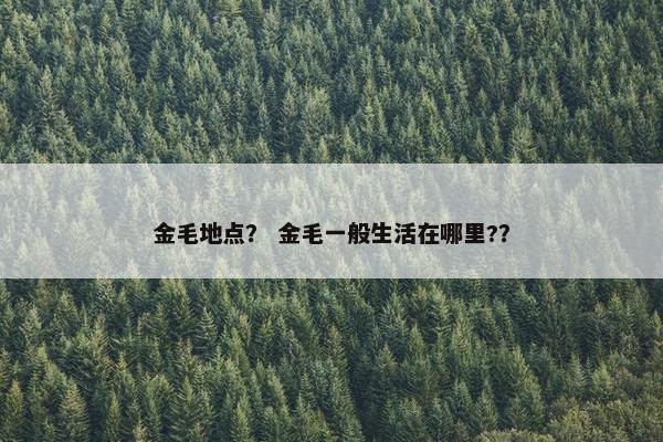 金毛地点？ 金毛一般生活在哪里?？