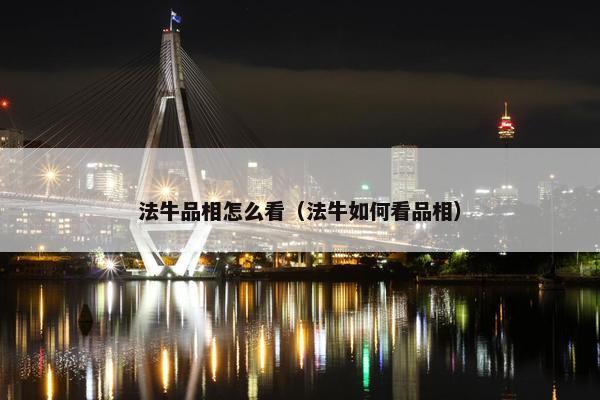 法牛品相怎么看（法牛如何看品相）