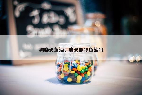 狗柴犬鱼油，柴犬能吃鱼油吗