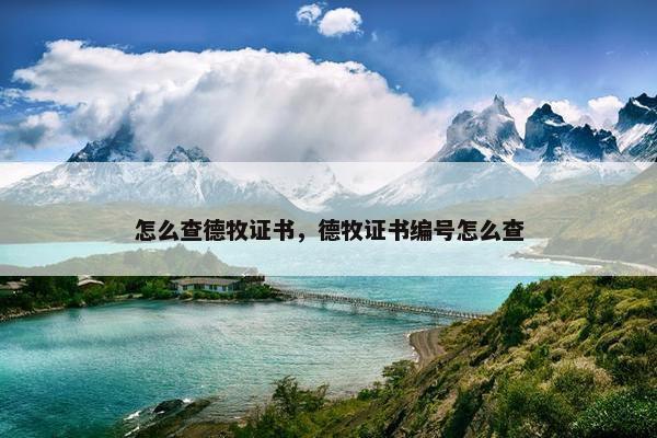 怎么查德牧证书，德牧证书编号怎么查