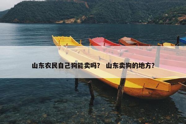 山东农民自己狗能卖吗？ 山东卖狗的地方？