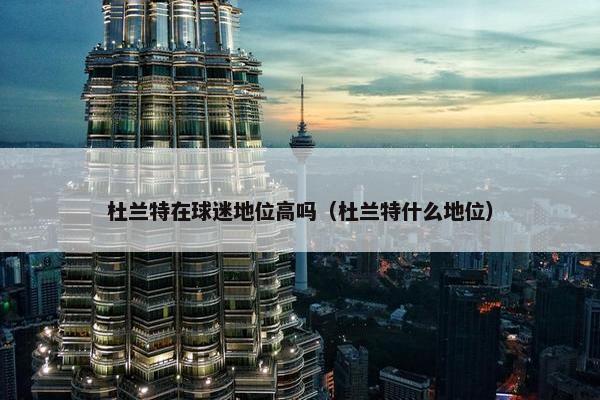 杜兰特在球迷地位高吗（杜兰特什么地位）