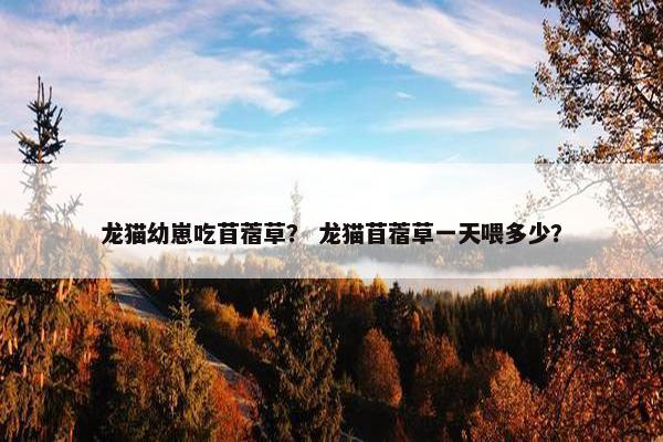 龙猫幼崽吃苜蓿草？ 龙猫苜蓿草一天喂多少？