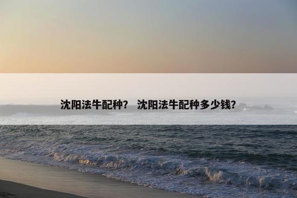 沈阳法牛配种？ 沈阳法牛配种多少钱？