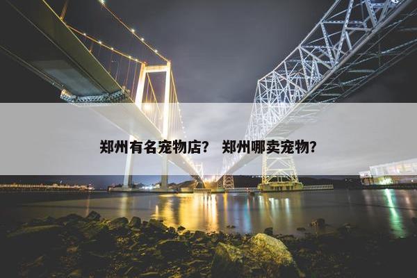 郑州有名宠物店？ 郑州哪卖宠物？