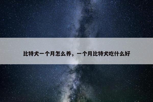 比特犬一个月怎么养，一个月比特犬吃什么好