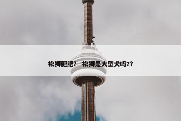 松狮肥肥？ 松狮是大型犬吗?？